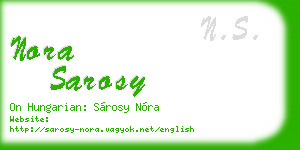 nora sarosy business card